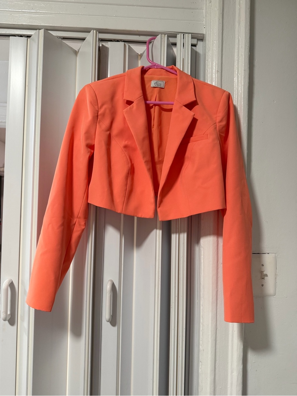Oh Polly Coral Cropped Blazer Jacket for Women